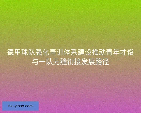 德甲球队强化青训体系建设推动青年才俊与一队无缝衔接发展路径